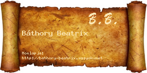 Báthory Beatrix névjegykártya