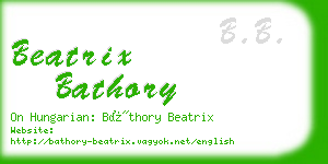 beatrix bathory business card